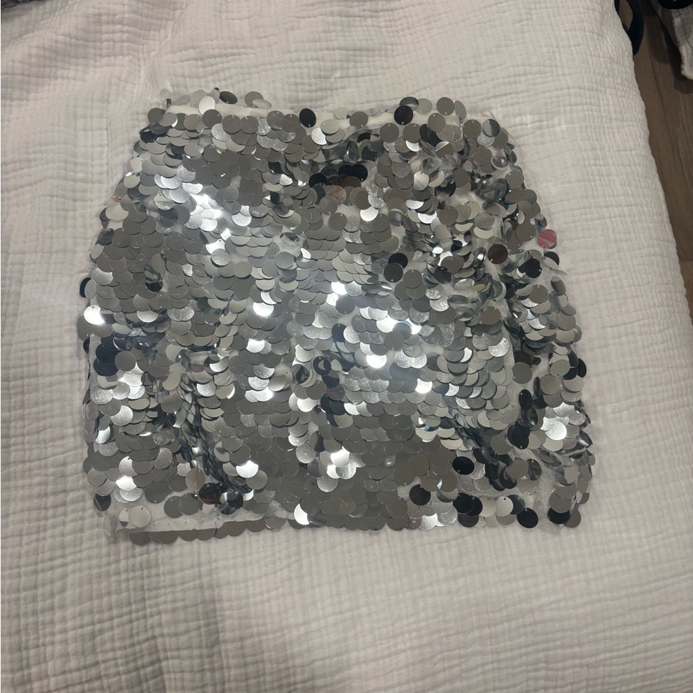 Silver Sequin Skirt